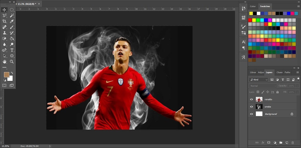 mengganti background ronaldo