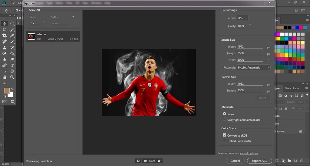 export as di photoshop