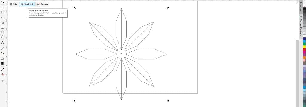 Break symmetry link untuk membuat objek simetris menjadi sebuah objek biasa