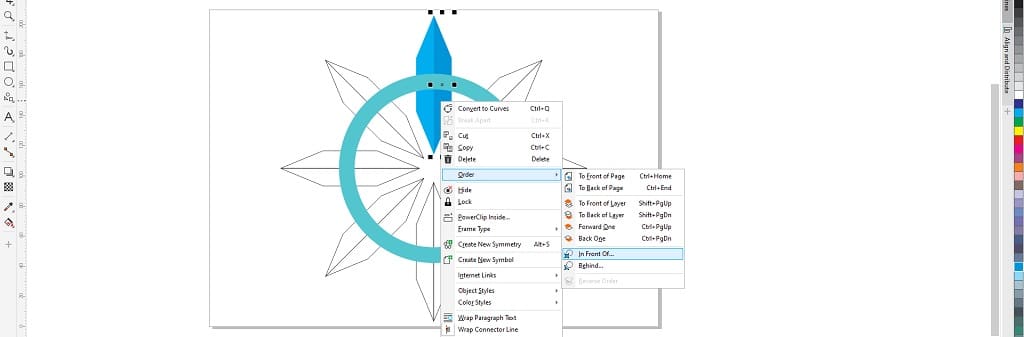 menata menggunakan fitur order dalam coreldraw