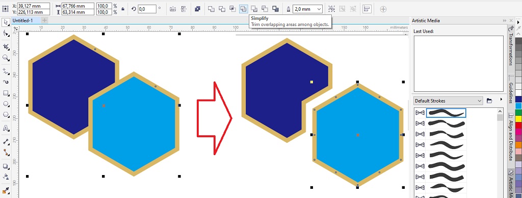 membuat objek dengan simplify tool