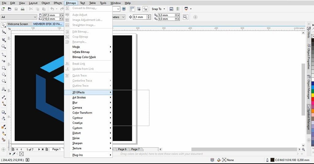 memberikan efek 3d dengan coreldraw