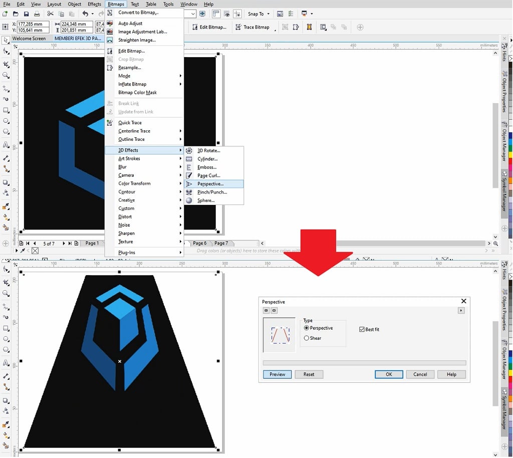 efek prespective di coreldraw