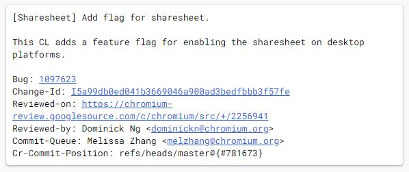 Sharesheet untuk Chrome OS