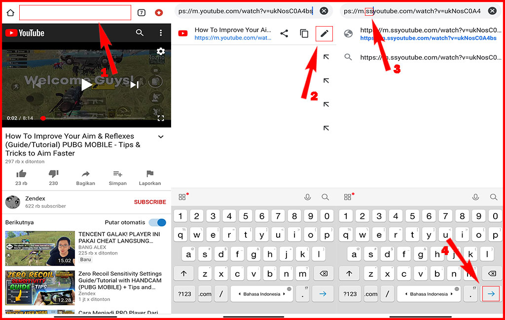 Edit Alamat Website untuk Download Video YouTube tanpa Aplikasi