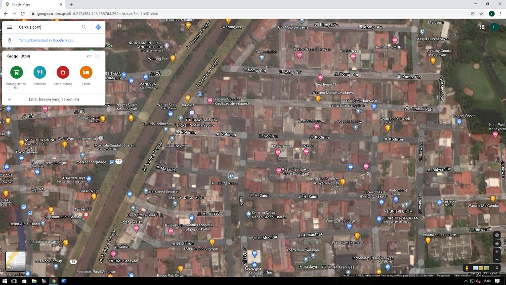 Google Maps melalui Situs Web