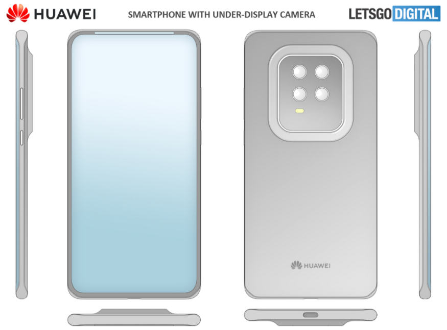 Smartphone Huawei dengan kamera bawah layar