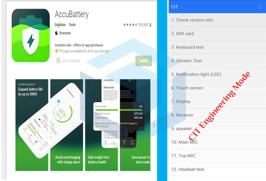 Cek kesehatan baterai HP Android dengan aplikasi AccuBattery dan CIT Engineering