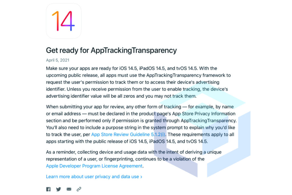 notifikasi tentang penggunaan App Tracking Transparency