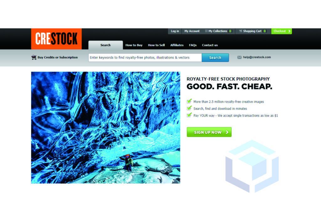 Situs web menjual foto Crestock.com